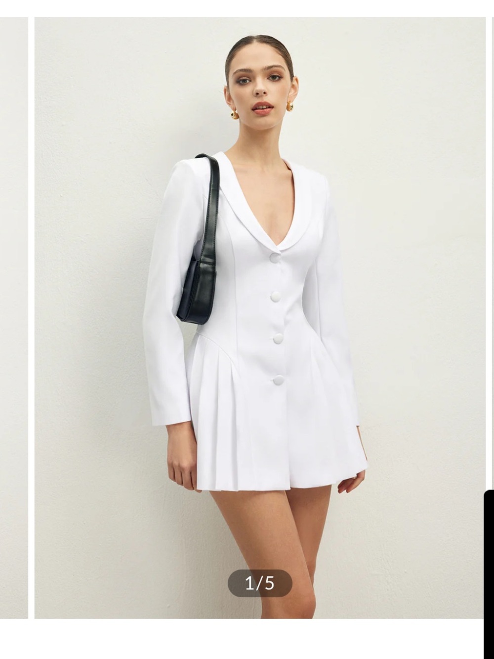 Lapel Breasted Pleated Corset Dress